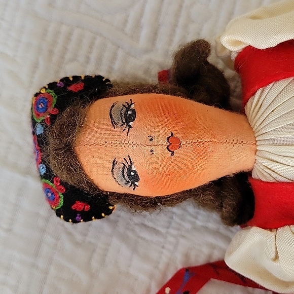 Antique Vintage Norway Couple Handmade Handpainted Cloth Dolls - Picture 2 of 10